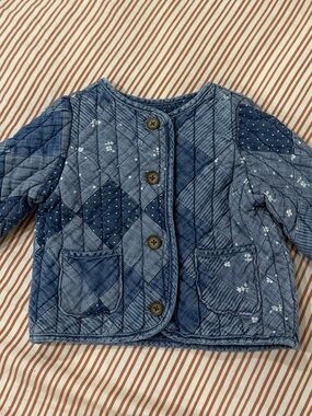 GAP Quilted Patchwork Denim Jacket - Blue